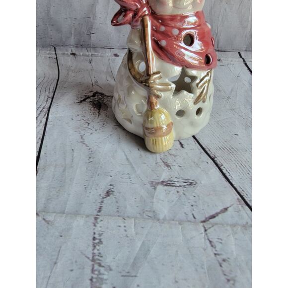 Yankee Candle Snowman Tea Light Candle Holder Christmas Winter Decor - Picture 3 of 7